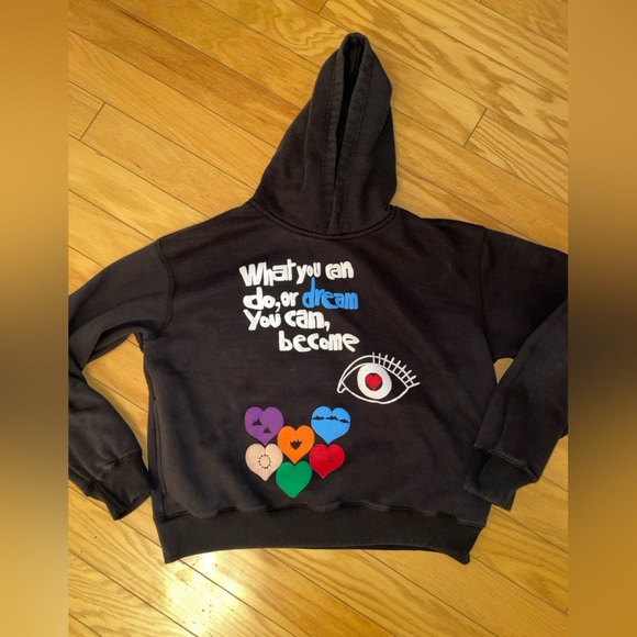 Gallery Black Hoodie with Graphic Design - Picture 1 of 3